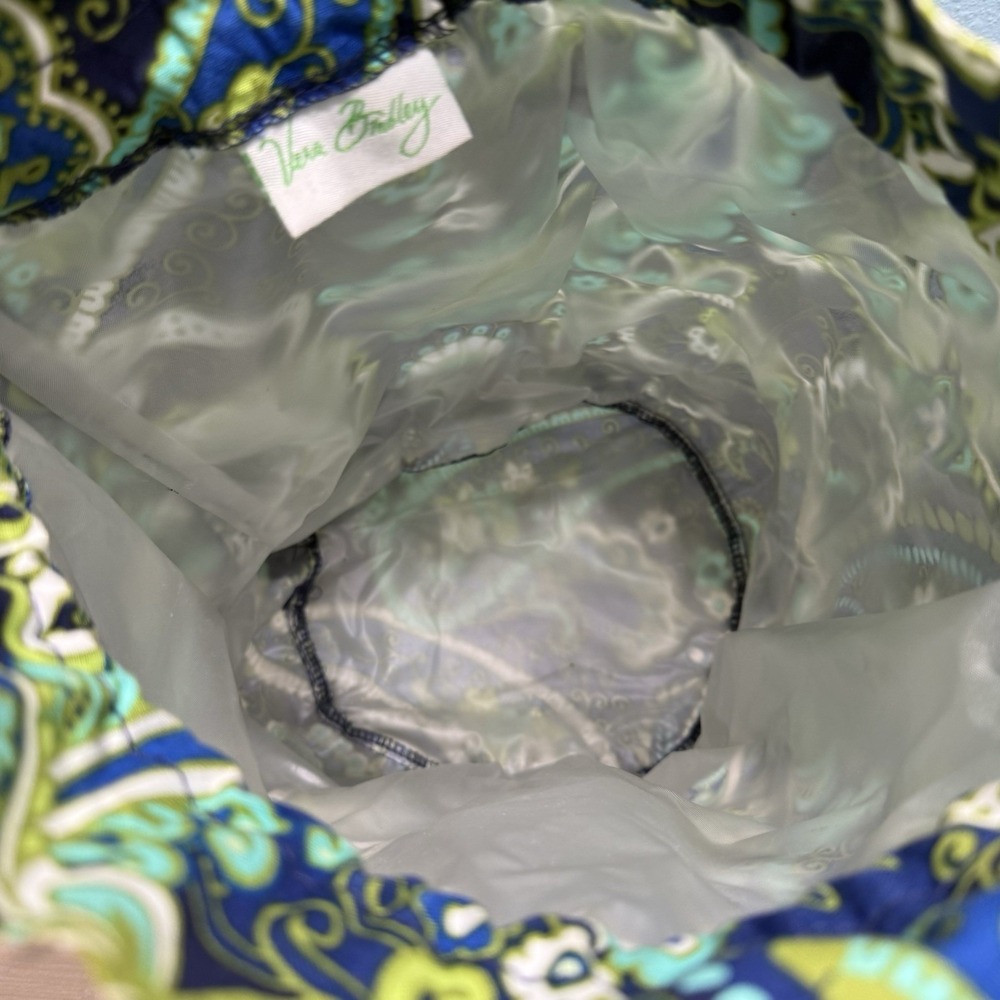 Vera Bradley Rhythm & Blues Drawstring Ditty Bag Water Resistant Lined Beach Bag - Picture 6 of 7